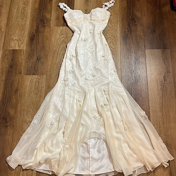 Vintage | Dresses | Vintage 0 Silk Beaded Dress Vintage Wedding Dress  Vintage Beaded Dress Fairy | Poshmark